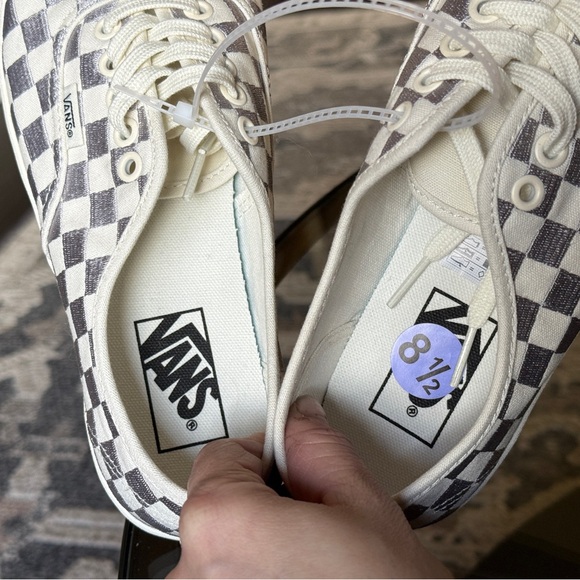 New White and Silver Checkered lo pro Women's Vans - Picture 4 of 5